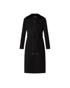 LV Shearling Collar Wrap Coat