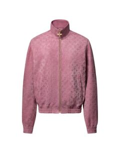 LV Monogram Debossed Leather Tracksuit Jacket