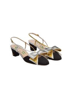 Valentino BOWOW SLINGBACK PUMPS IN MOIRÈ FABRIC