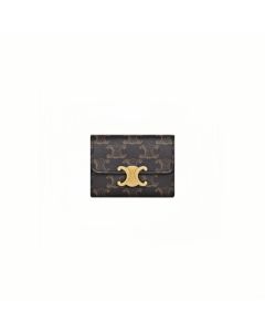 Celine COMPACT WALLET WITH COIN TRIOMPHE IN TRIOMPHE CANVAS