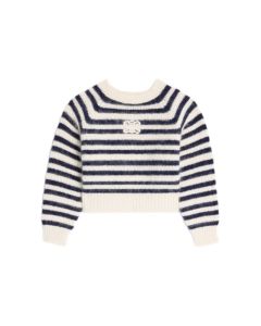 Celine crew neck marinière sweater in mohair and silk