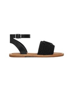 CELINE LYMPIA SANDAL in TRIOMPHE MACCRAMÉ COTTON & CALFSKIN