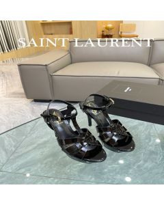 YSL TRIBUTE platform sandals in patent leather