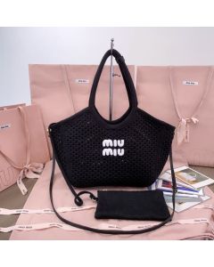 MIU MIU IVY cotton mesh tote bag