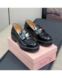 MIU MIU Brushed leather loafers