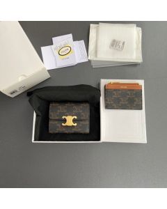 Celine COMPACT WALLET WITH COIN TRIOMPHE IN TRIOMPHE CANVAS
