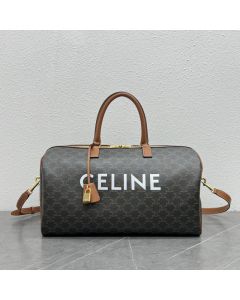 MEDIUM TRAVEL BAG IN TRIOMPHE CANVAS WITH CELINE PRINT