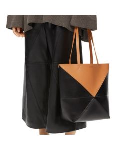 LOEWE Puzzle Fold Tote in shiny calfskin