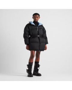 Prada Re-Nylon Gabardine hooded down coat