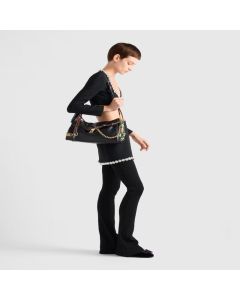 Prada Soft Sound large leather shoulder bag with charms