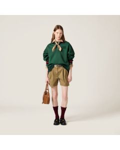 MIU MIU Garment-dyed cotton satin shorts
