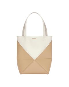 LOEWE Mini Puzzle Fold Tote in shiny calfskin