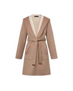 LV Reversible Signature Hooded Wrap Coat