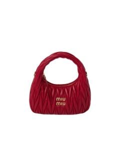 MIU MIU Wander matelassé nappa leather hobo bag