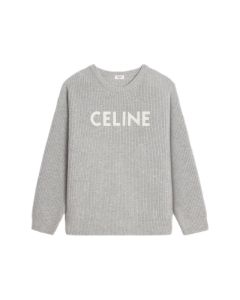 oversized celine sweater in ribbed wool