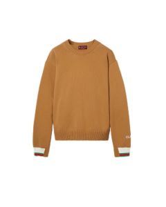 Cotton sweater with Gucci intarsia