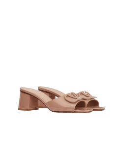 Valentino VLOGO SIGNATURE PATENT LEATHER SLIDE SANDAL 