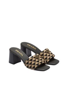 Prada Embroidered fabric sandals
