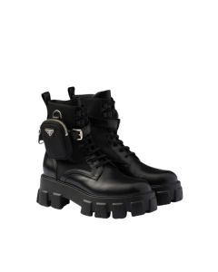 Prada Monolith leather and Re-Nylon boots with pouch