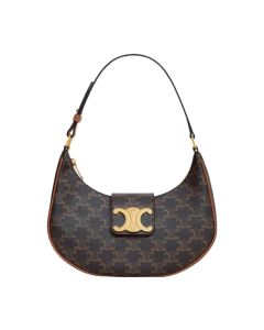 Celine MEDIUM AVA TRIOMPHE BAG IN TRIOMPHE CANVAS AND CALFSKIN