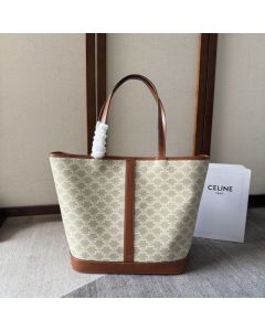 Celine MEDIUM CABAS IN TRIOMPHE CANVAS AND CALFSKIN