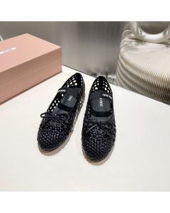 MIU MIU Woven nappa leather ballerinas