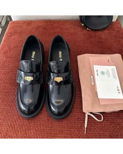 MIU MIU Brushed leather loafers