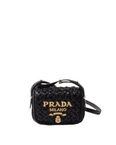 Prada Crochet and leather shoulder bag
