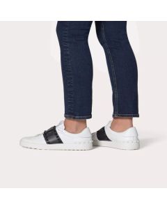 Valentino ROCKSTUD UNTITLED SNEAKER IN CALFSKIN LEATHER WITH TONAL STUDS