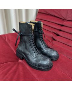 MIU MIU Leather laced booties