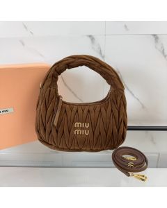 MIU MIU Wander matelassé suede bag