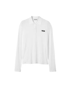 MIU MIU Ribbed jersey polo shirt