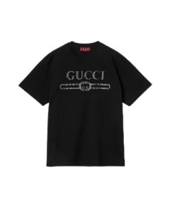 Gucci Embroidered cotton jersey T-shirt
