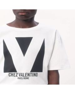 COTTON T-SHIRT WITH CHEZ VALENTINO PRINT