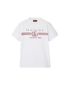 Cotton jersey T-shirt with Gucci print