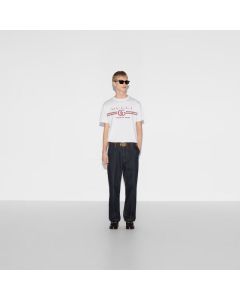 Cotton jersey T-shirt with Gucci print