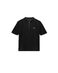 Prada Piqué polo shirt with Re-Nylon details