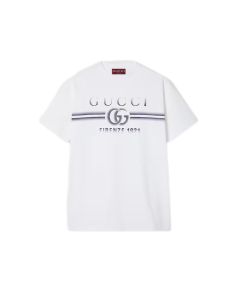 Cotton jersey T-shirt with Gucci print