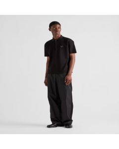 Prada Piqué polo shirt with Re-Nylon details