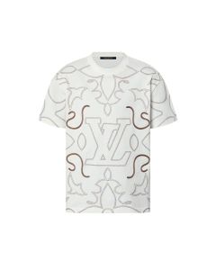 LV Embroidered Cotton T-Shirt