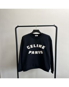 loose celine paris sweatshirt in cotton fleece