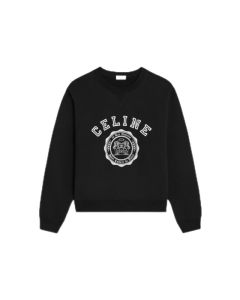 celine blason loose sweatshirt in cotton fleece