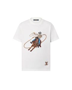 LV Short-Sleeved Embroidered Cotton T-Shirt