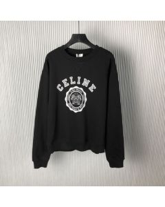 celine blason loose sweatshirt in cotton fleece