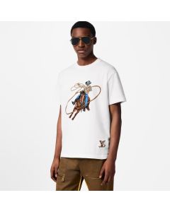 LV Short-Sleeved Embroidered Cotton T-Shirt