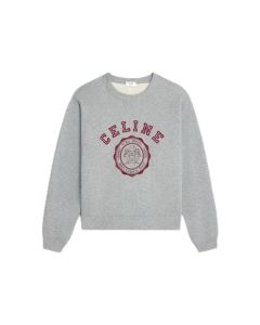celine blason loose sweatshirt in cotton fleece