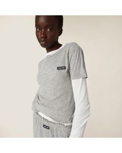 MIU MIU Ribbed jersey T-shirt