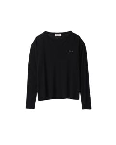 MIU MIU Long-sleeved ribbed jersey T-shirt