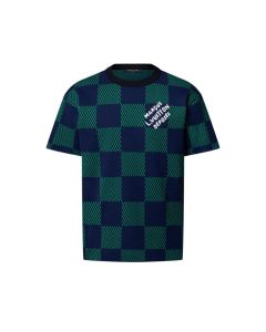 LV Jacquard Damier Short-Sleeved Cotton Crewneck