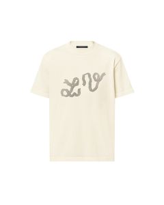LV Embellished Short-Sleeved Cotton Crewneck